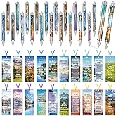 Fullhawl 40 Pieces Christmas Christian Gifts Bulk Spanish Christian Verses Bookmarks Bible Verse Ballpoint Regalos Cristianos En Español Religious Pen Gift Para Mujer Women Men Church
