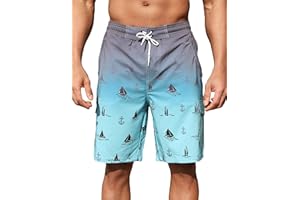 Lxopogk Mens Swim Trunks with Mesh Liner Board Shorts Quick Dry Bathing Suit Beach Swimwear for Men Long Shorts with Zipper