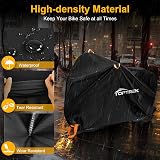 toptrek Bike Cover 210D Waterproof Outdoor 3 Bikes 220x120x110cm with Lock Holes view 3