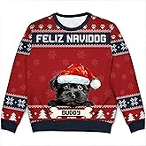 NAZENTI Custom Dog Christmas Ugly Sweater Gift for Dog Lovers