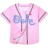 Yawtaut Baseball Jersey for Toddler Girl Boy Hawaiian Shirt Game Day Short Sleeve Button Down Shirts Ohana Tee Tops