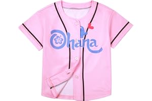 Yawtaut Baseball Jersey for Toddler Girl Boy Hawaiian Shirt Game Day Short Sleeve Button Down Shirts Ohana Tee Tops
