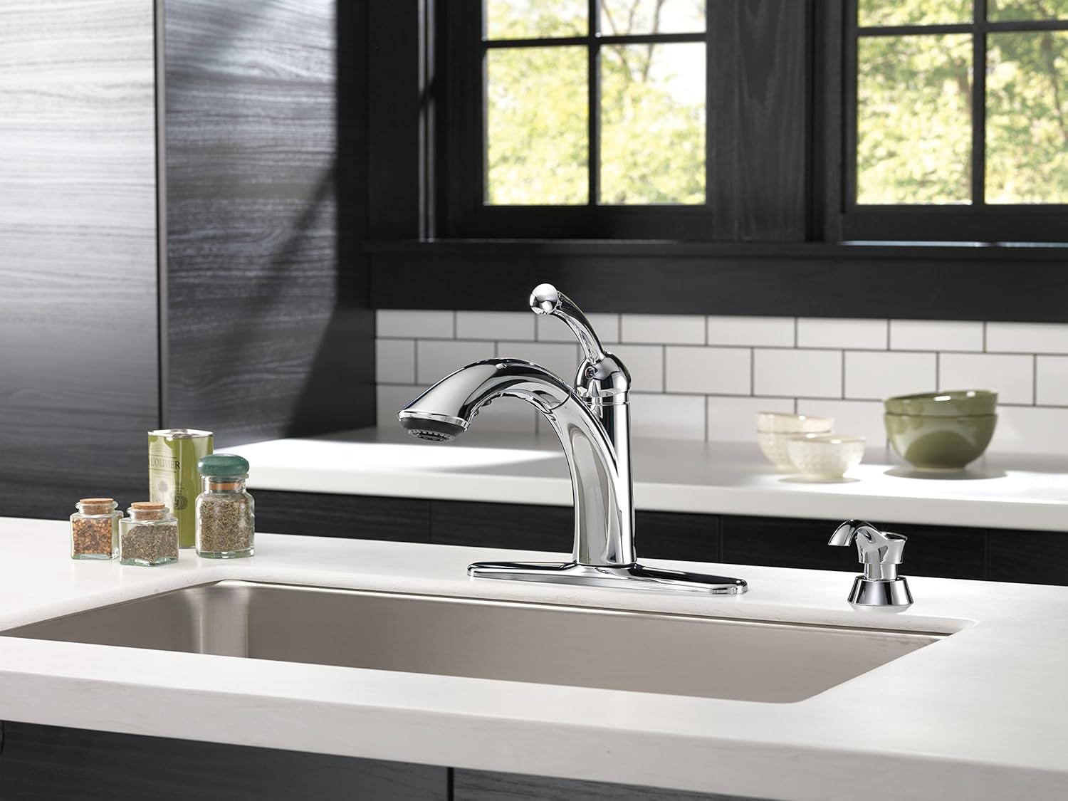 100 Delta Lewiston Kitchen Faucet Ceramic Oil Rubbed Bronze