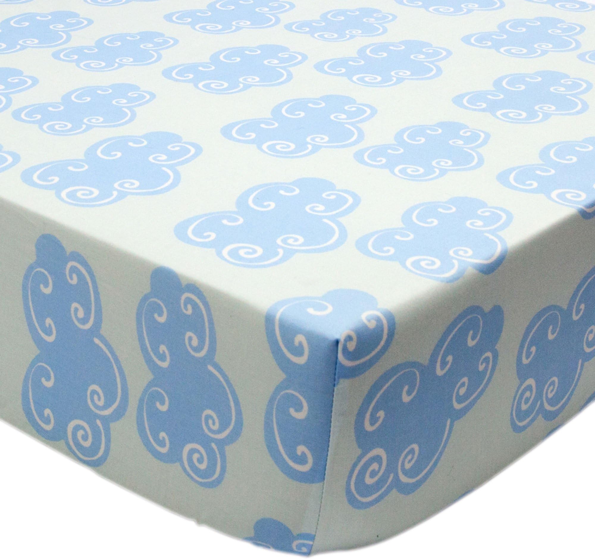 Tree Tops Clouds Fitted Crib Sheet by True Baby