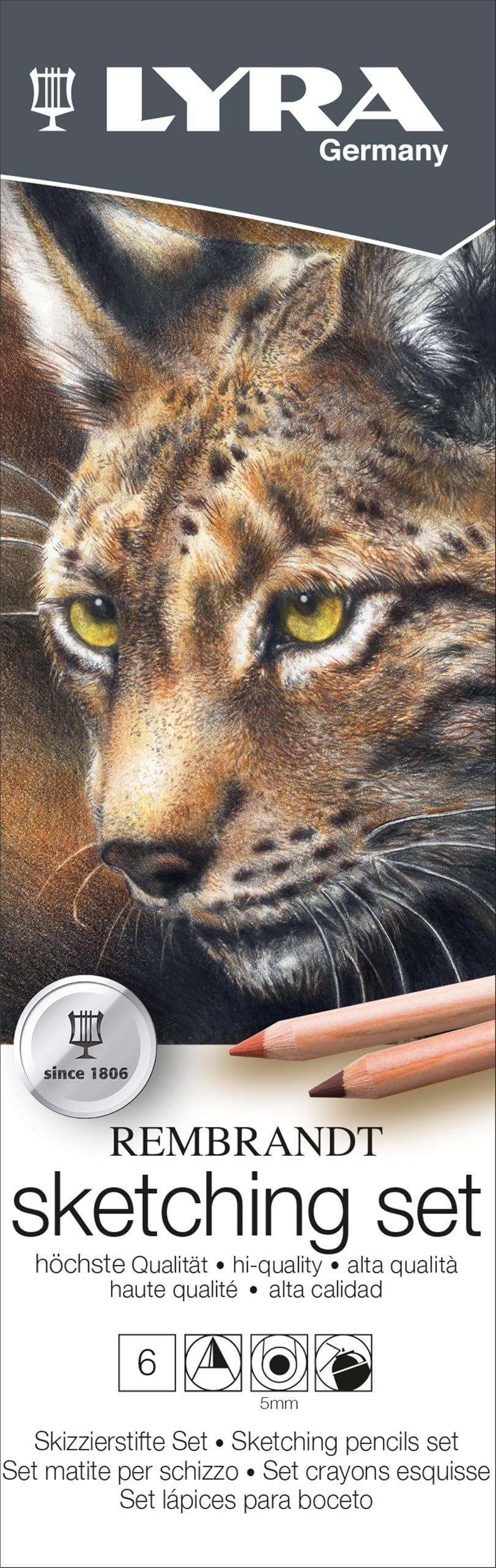 LYRA 2051060 Rembrandt Art Specials, Fine Art Sketching Set, 6 Assorted Pencils, Ideal for Professionals & Students — image 1