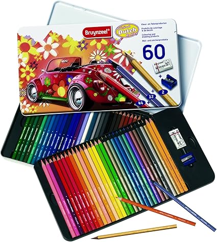 Talens - Caja metálica 60 Lápices de colores: Amazon.es: Oficina y papelería