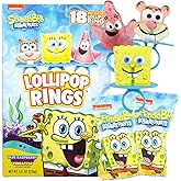 Imaginings 3 SpongeBob Squarepants Decorated Lollipop Rings, Patrick and Sandy, Individually Wrapped Candy for Birthday Party Favor, 18 Count