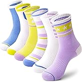 ANTSANG Kids Boys Girls Athletic Cotton Socks, Youth Teen Breathable Soft Crew Socks, 6 Pairs
