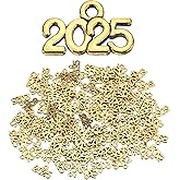 MECCANIXITY 2025 Graduation Year Charm 3D Metal Tassel Year Number Charm Year Pendant Mini for DIY Anniversary Jewelry Making Crafts