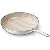 Redchef Hybrid Ceramic Nonstick 11-Inch Frying Pan with Stay-Cool Handle, Dishwasher & Oven Safe, Induction Compatible, Tri-Ply Stainless Steel & Aluminum, All Cooktops