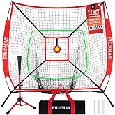 5x5ft Baseball &amp; Softball Practice Net for Kids,with Red Youth Tee &amp; Strike Zone, Portable Backyard Batting Net for Softball &amp; Baseball, Perfect for Children 12 &amp; Under