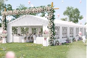PEAKTOP OUTDOOR 20'X40' Party Tent Heavy Duty Wedding Tent Outdoor Gazebo Event Shelter Canopy with Carry Bags