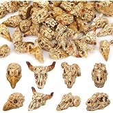 Geelin 60 Pcs Halloween Mini Resin Skulls Figurines Skeleton Party Favor | Mini Animal Skulls Figures to Hide, Little Tiny Skull Figurine for Hideouts Craft Micro Landscape Decor, Halloween Bag Filler