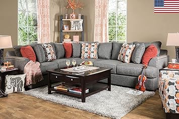 Amazon Com Esofastore Contemporary Classic L Shaped Sectional