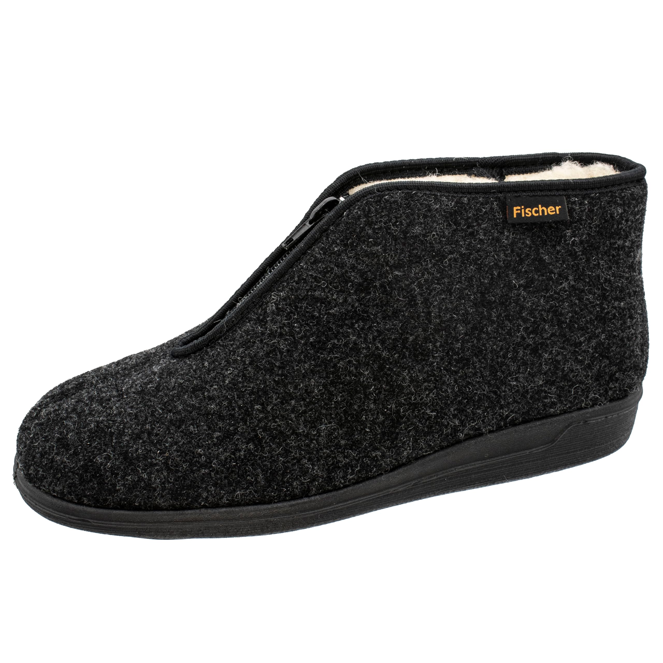 Fischer Men's Frank Hi-Top Slippers, Black Anthracite 205, 11.5 UK