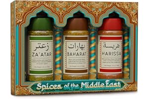 PELTO Spices of the Middle East – Zaatar, Baharat, Harissa – Arabic Seasonings in Decorative Box – Father’s Day Gift, Christmas, Mother’s, Premium Ingredients