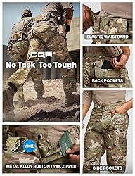 CQR Men's Tactical Pants, Water Resistant Ripstop