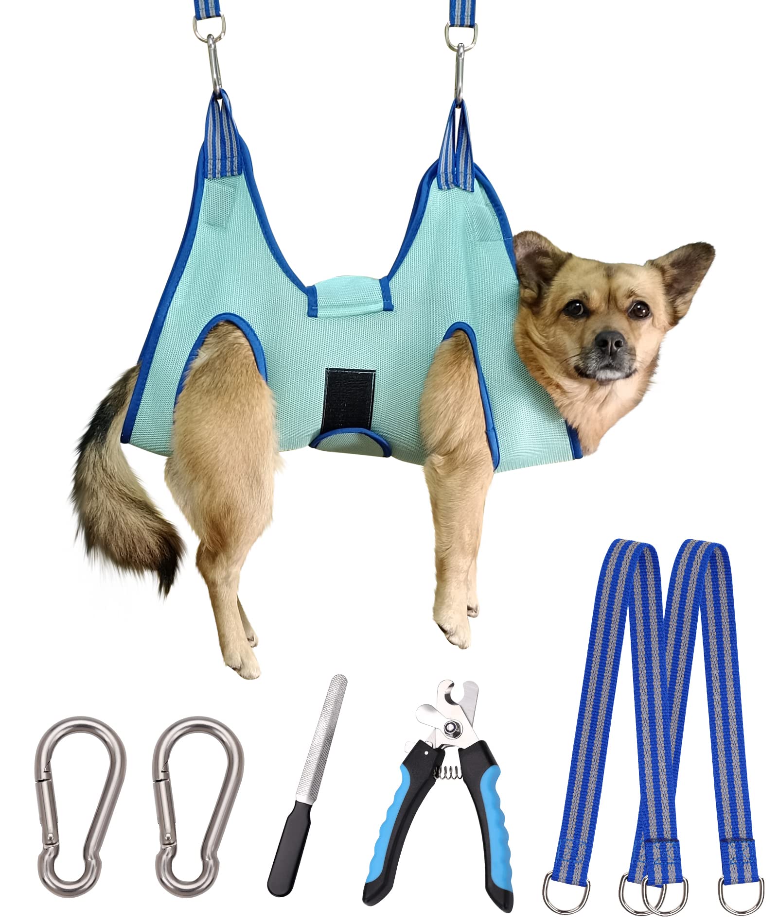 Kkiimatt Dog Grooming Hammock,S Hanging Harness for Nail Clipping, Pet Trimming Cutting Hammock, Sling Holder Helper for Small Dogs, Grooming Restraint Bag with Wide Strap Sewed