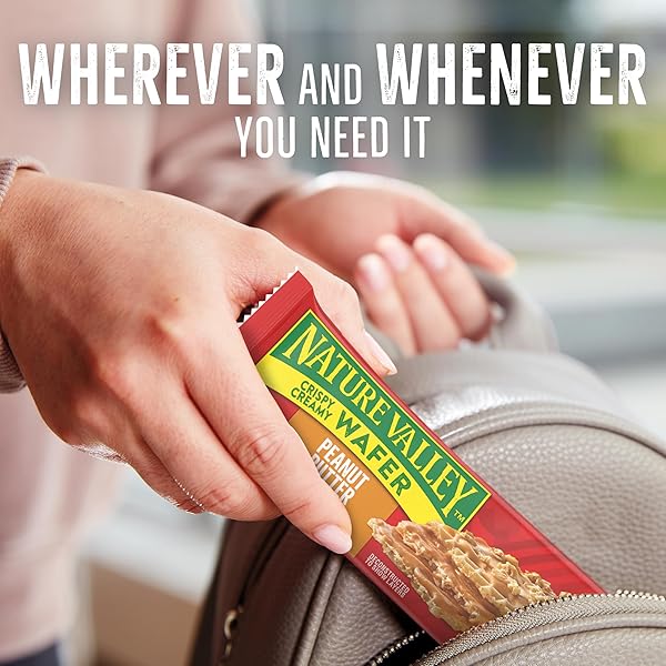 NATURE VALLEY CRISPY CREAMY WAFER BARS, PEANUT BUTTER, 4G PROTEIN, 5 BARS, 6.5 OZ (PACK OF 6)