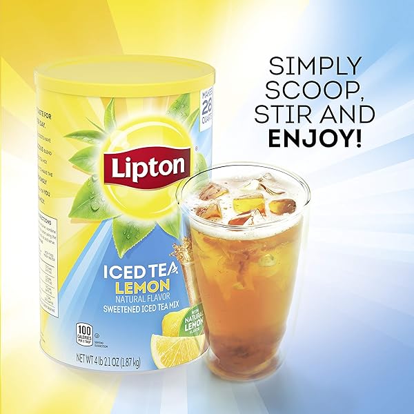 LIPTON LEMON POWDERED ICED TEA, SWEETENED, MAKES 28 QUARTS
