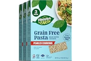Heaven & Earth Grain Free Pasta, Cassava Pearled Couscous, 8oz (3 Pack) | Paleo Pasta | Vegan | Certified Gluten Free | Kosher for Passover