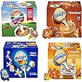 SOUTHERN BASICS Premium Coffee Creamers Liquid Creamer Singles Variety Pack, Caramel Macchiato, French Vanilla, Half-Half & Hazelnut - No Refrigeration - Box Of 96