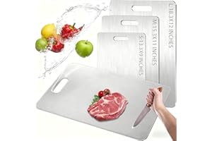 Titanium Cutting Board New Upgrade Pure Titanium Cutting Boards for Kitchen - Double-Sided Food-Grade Chopping Board Non-Stic