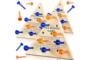 Zhanmai Wooden Triangle Peg, 3 Sets, Educational Board, Travel Size, Operation Christmas Learning Puzzles (3 Sets,Blue, Orange)