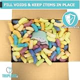 Triplast ECO Packing Peanuts MultiColour 1 Cubic Ft Corn Starch Biodegradable view 2
