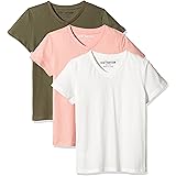 Kid Nation Kids Unisex 100% Cotton Tagless Short Sleeve V Neck T Shirts（ 2 Packs or 3 Packs ） 4-12 Years