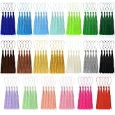 BOUBONI 100 Pcs Bookmark Tassels Bulk 20 Colors Soft Craft Silky Handmade Mini Tassels for Jewelry Making with Loops for DIY Craft Accessory Dress Decoration