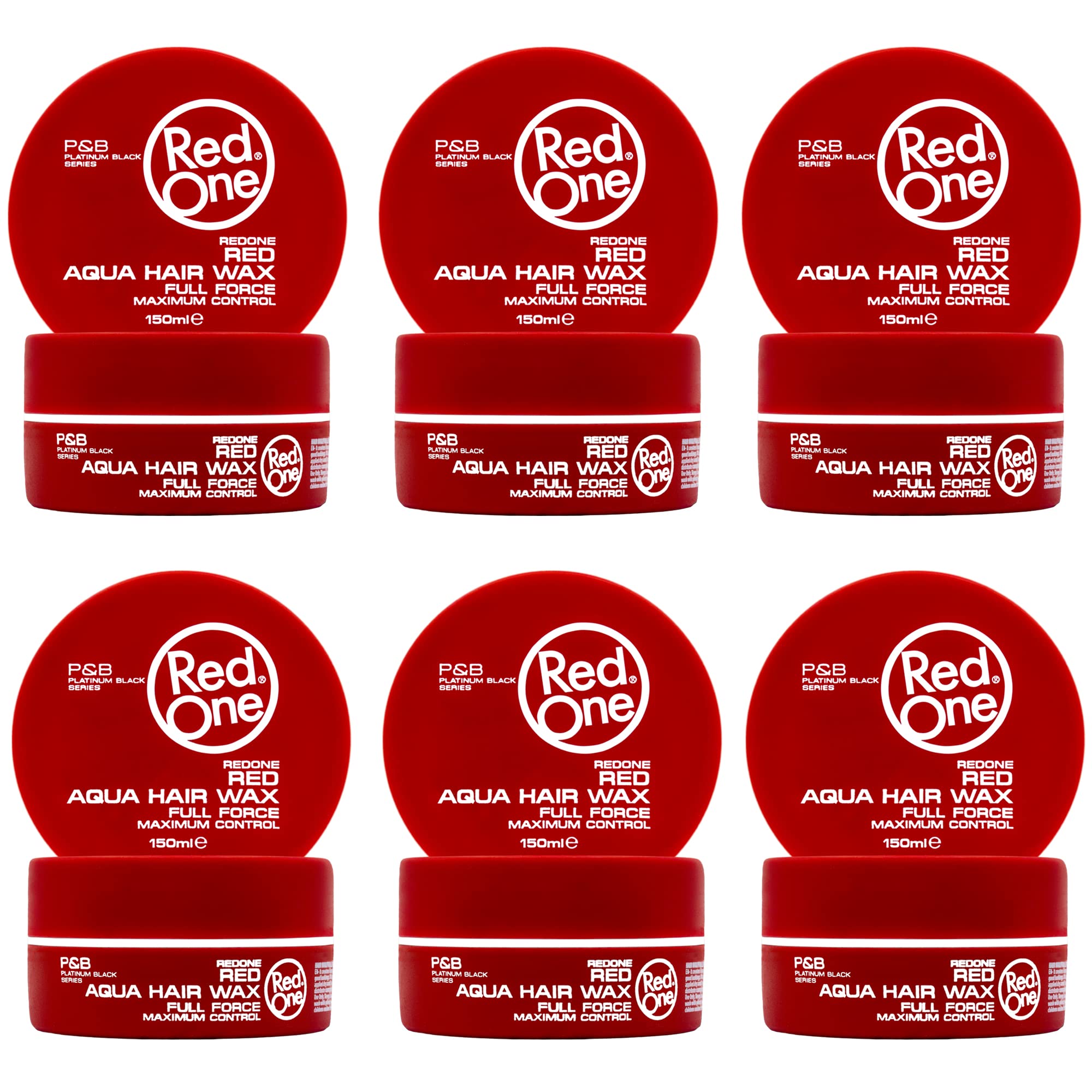 RedOne Hair Styling Aqua Wax Red 6x 150 ml | Edge Control | Hair Gel Wax | Ultra Hold | Strawberry Scent | Men & Women Hair Wax | Maximum Control 6 PCS