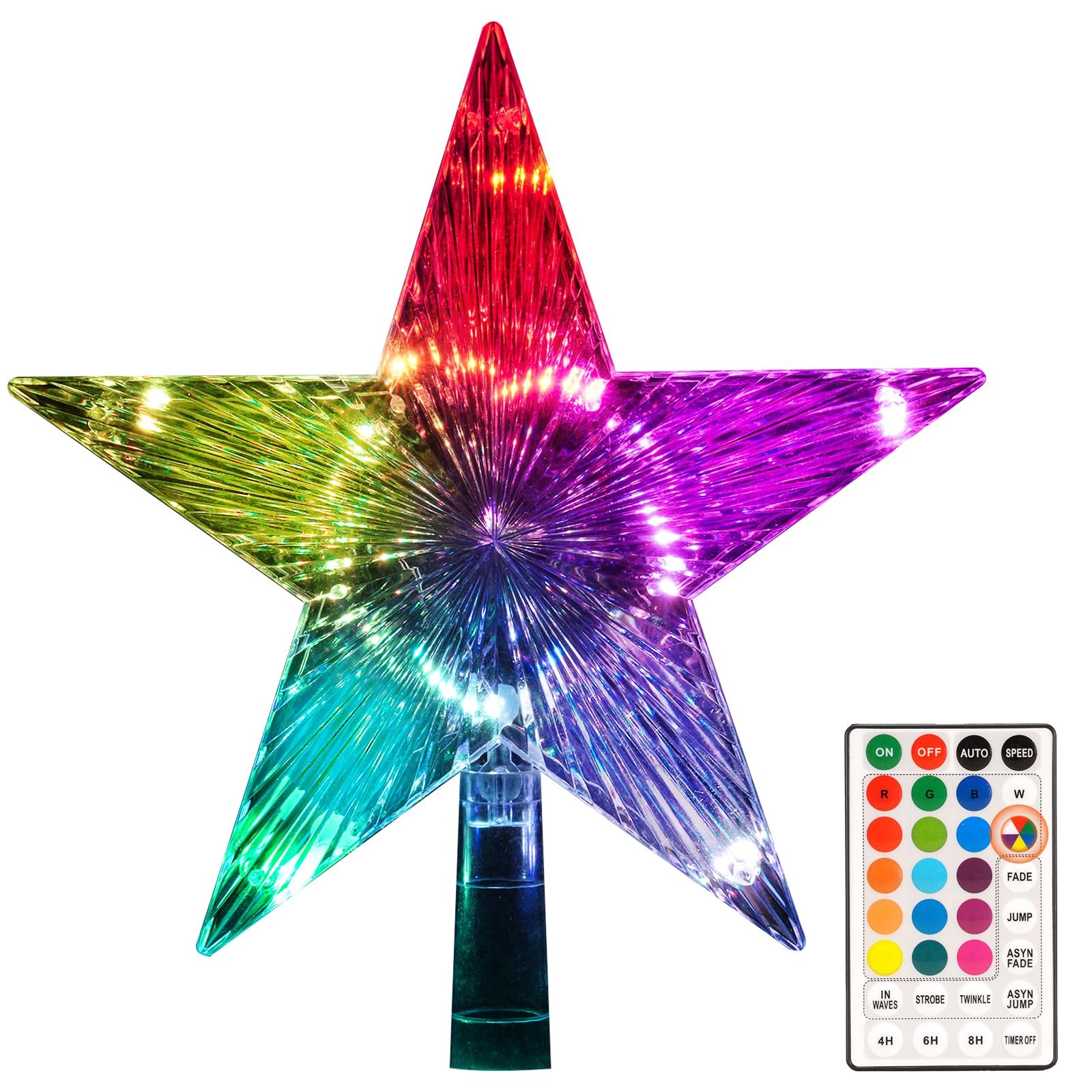 Hompavo ?Upgraded? Christmas Tree Topper Lighted with 26 Color Modes ...