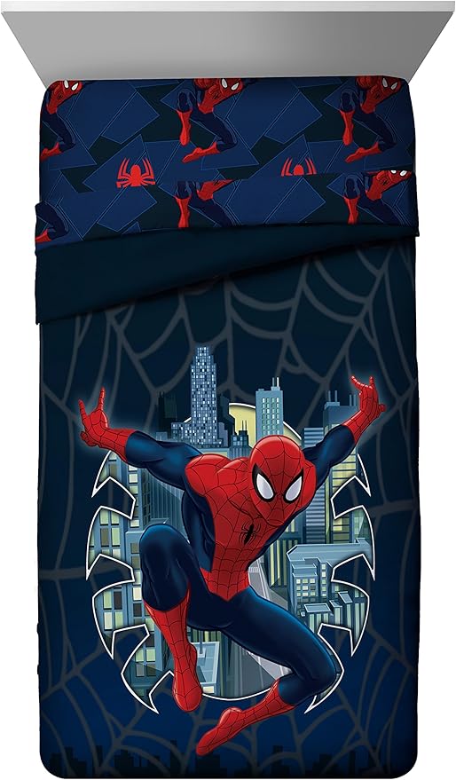 Amazon Com Marvel Spider Man Saving The Day Twin Full Comforter