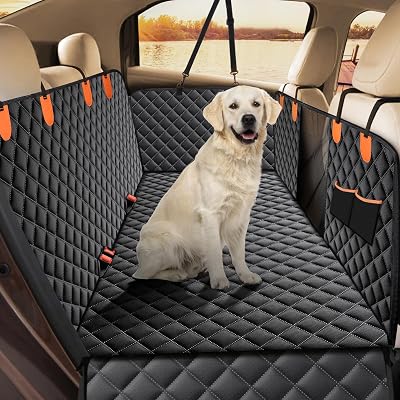 JOEJOY Dog Car Seat Cover Hammock Back Seat with Mesh Window Side Protection