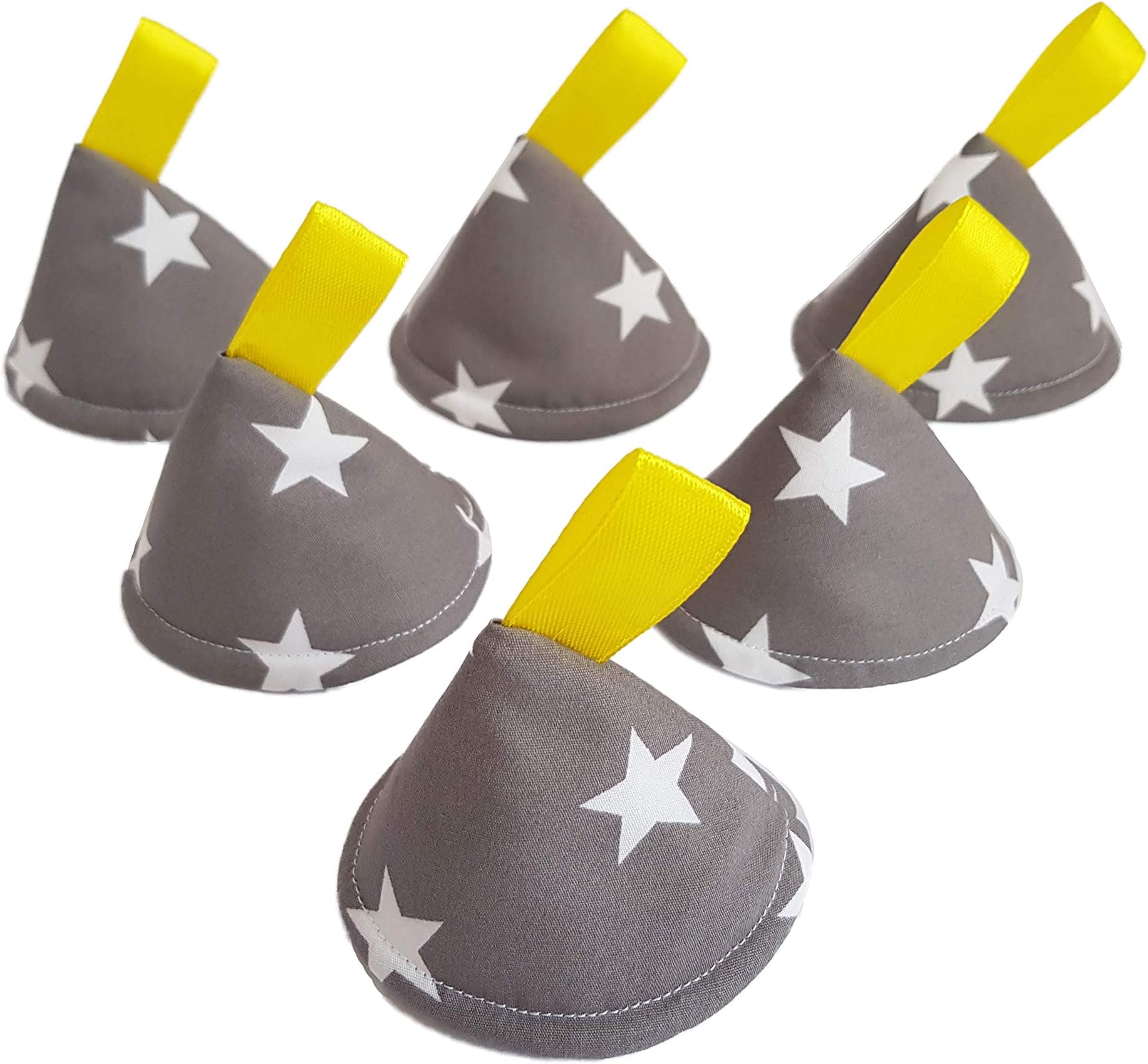 Pee Pee Stop Cones/Wee Wee Wigwams Teepees/Grey Yellow Stars (Size of 6)