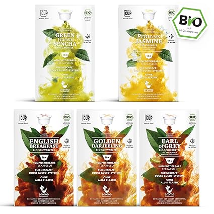 Klassiker Box - 5 x 16 BIO Teekapseln von My-TeaCup | Kompatibel mit Dolce Gusto®*-Maschinen | 100% kompostierbare Kapseln oh