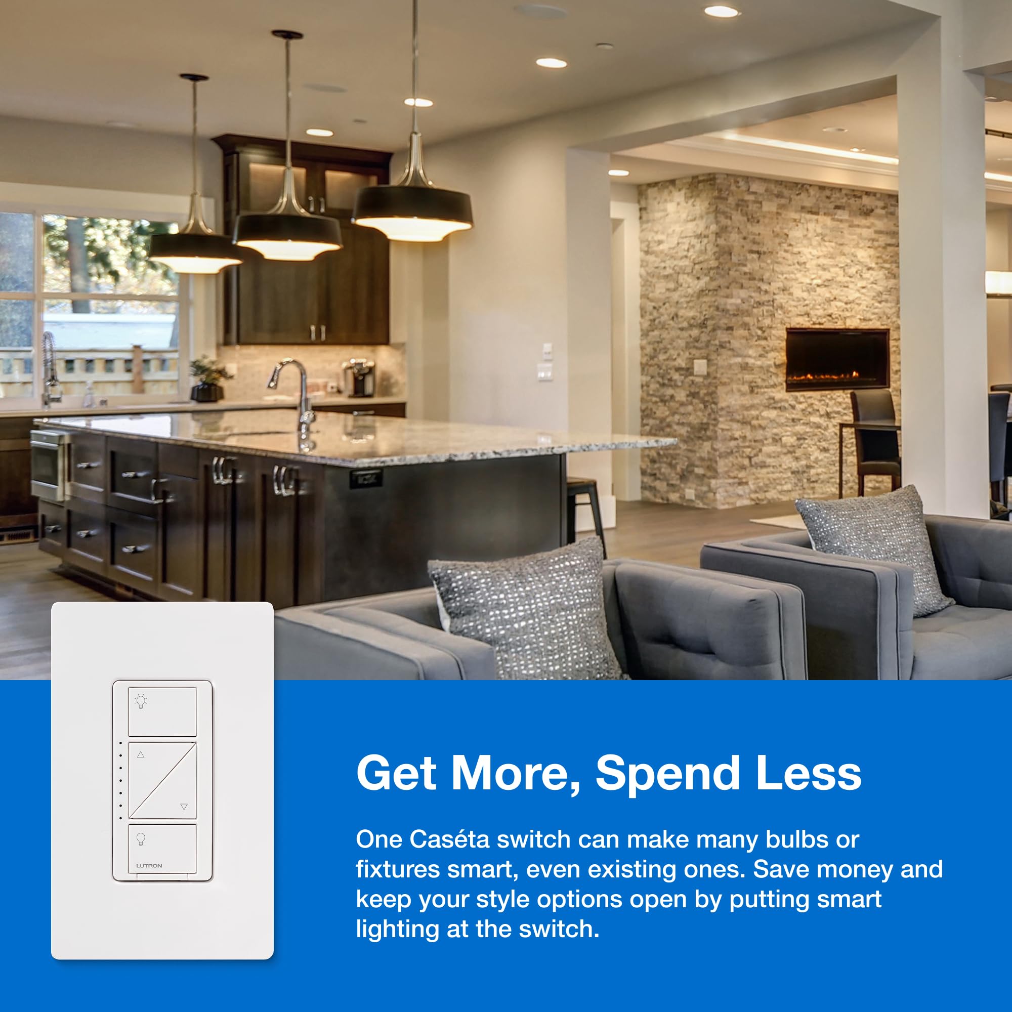 Lutron Caseta Original Smart Dimmer Switch Kit, 2 Dimmer Switches, 2 Wall Plates, 2 Pico Remotes, and Smart Hub, Works with Alexa, Apple Home, Google Home, 3 Way, 150W, No Neutral, P-BDG-PKG2W-A - View 11