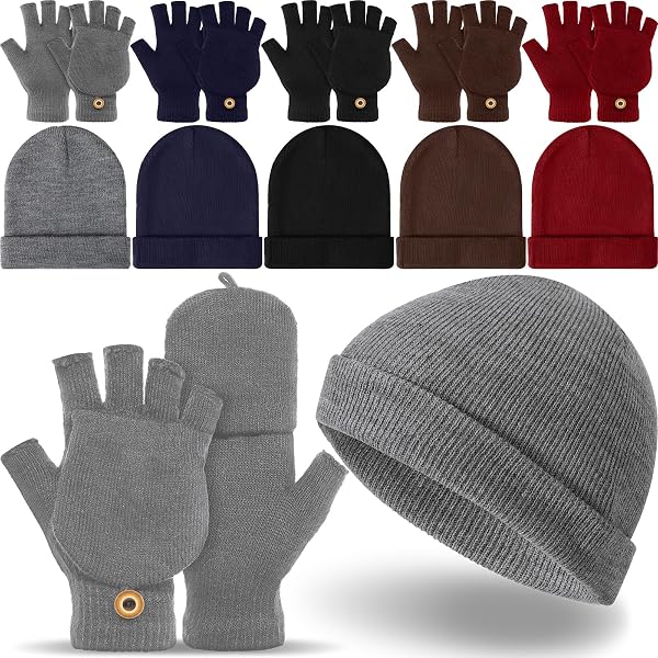 24x Winter Beanies & Gloves Combo Pack, Bulk Pack for Men  display picture 3
