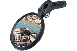MEACHOW Bar End Bike Mirror [Upgraded Version] Scratch Resistant Glass Lens,HD,Safe Rearview Mirror,ME-001
