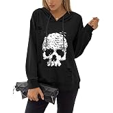 Blooming Jelly Women's Halloween Sweatshirts Skull Shirts Fall Sweater | Skleton Crewneck Outfits,Casual Long Sleeve Clothing,Graphic Hoodie Party T shirts,Spooky Season 2026