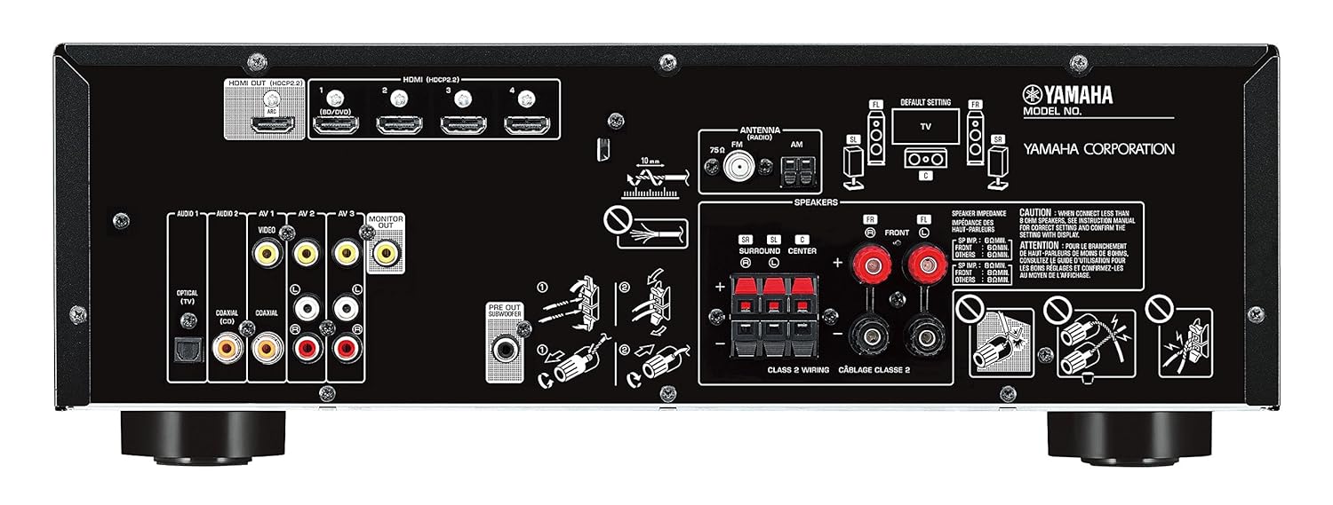 Amazon.com: Yamaha RX-V383BL 5.1-Channel 4K Ultra HD AV Receiver with  Bluetooth: Electronics
