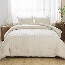 Andency Beige King Size Comforter Set, 3 Pieces