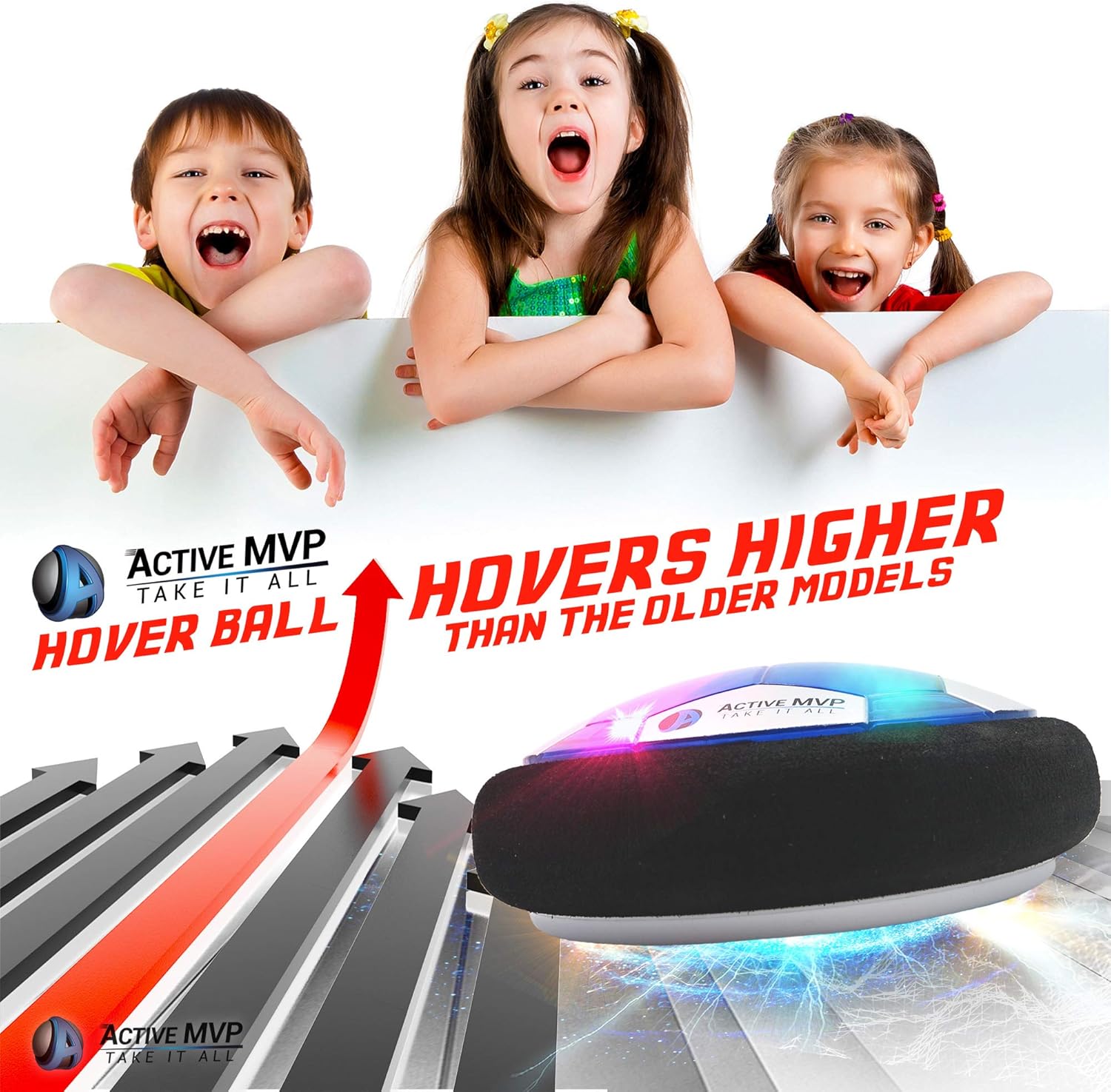 ActiveMVP Kids Toys Rechargeable Hover Soccer Ball Set with 2 Goals, Indoor LED Light Up Fun Air Soccer Game - No Battery Needed, Strong Improved ABS Plastic Quality - Boys Girls Age 3 4 5 6 7 8 9 11+: Toys & Games
