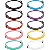 10PCS Braided Rope Cord Bracelet for Men Women, Nautical Beach Surf Bracelets Gifts Set for Sports, Handmade Woven String Bracelets with Adjustable Knot