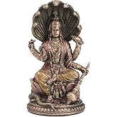 Veronese Design 3 3/4 Inch Shesha Vishnu Cold Cast Resin Bronze Finish Hindu God Idol Sculpture