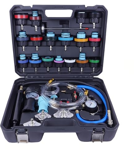 WNZ Universal Radiator Pressure Tester Kit - 15-Piece Coolant System Leak Detector With Toolbox
