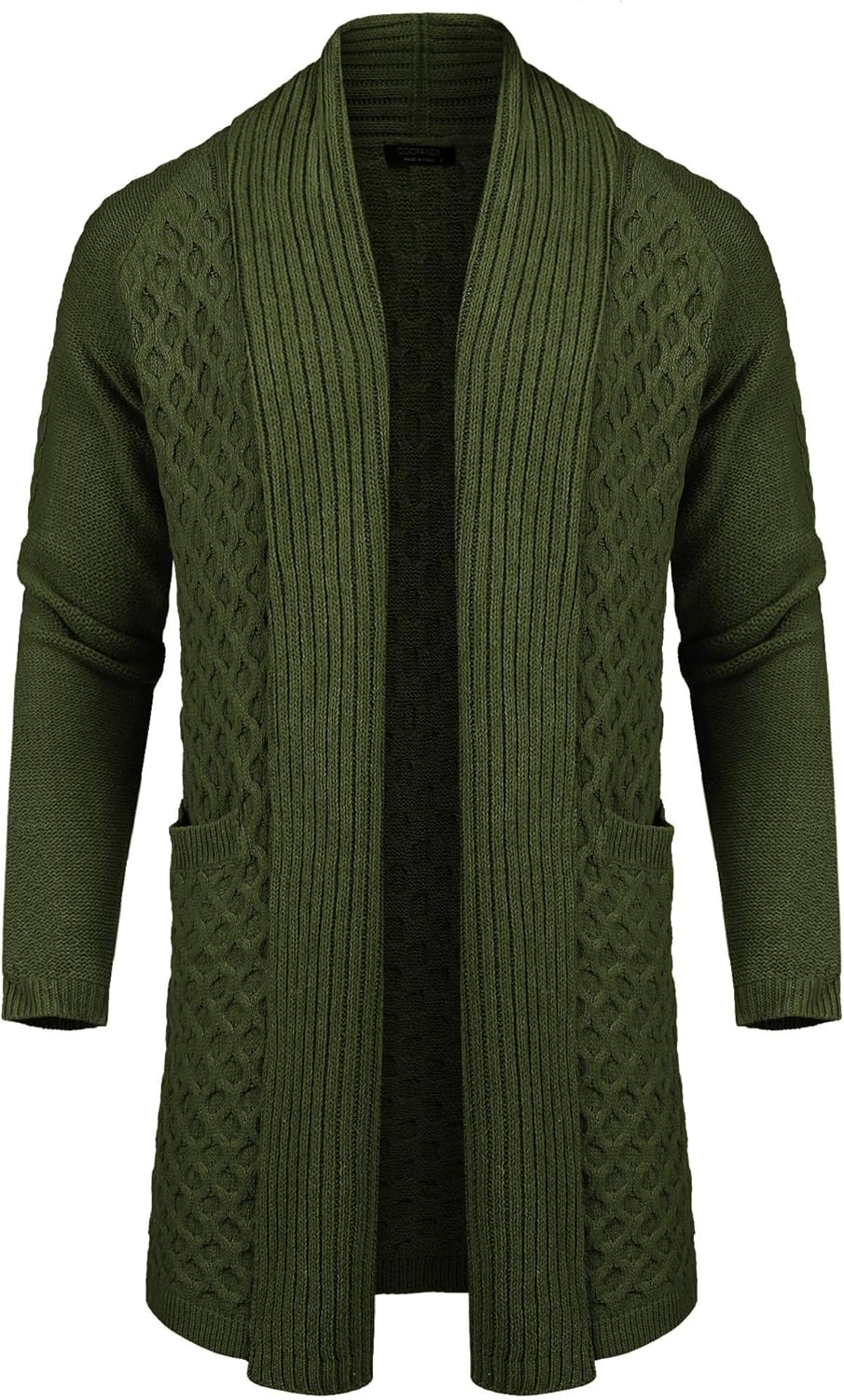 COOFANDY Mens Fashion Long Ruffle Knit Cardigan Lightweight Shawl Collar Sweater at  Men’s Clothing store
