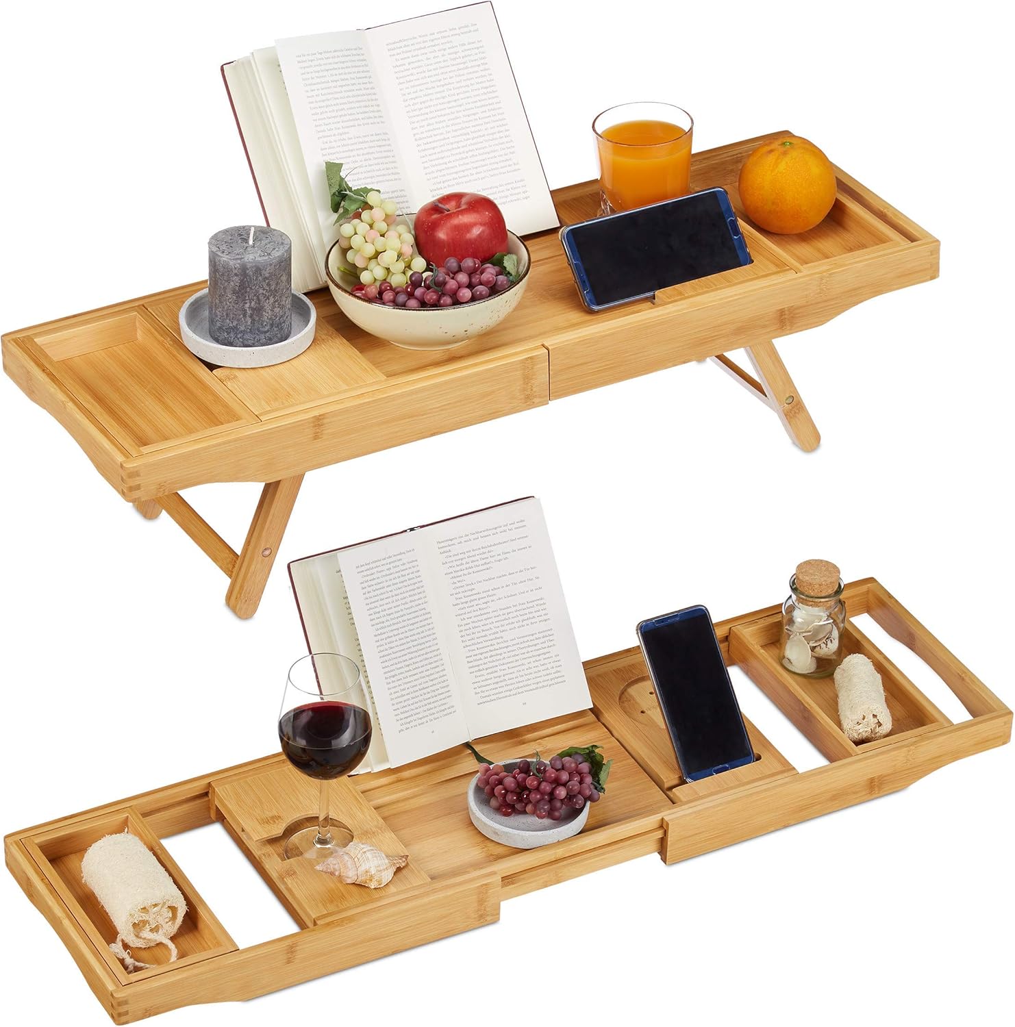 4 5 X 68 5 X 14 5 Cm Plateau De Bain Tablette De Baignoire Salle De Bain Relaxdays Pont De Baignoire En Bambou Hxlxp Nature Ponts De Baignoire Cuisine Maison