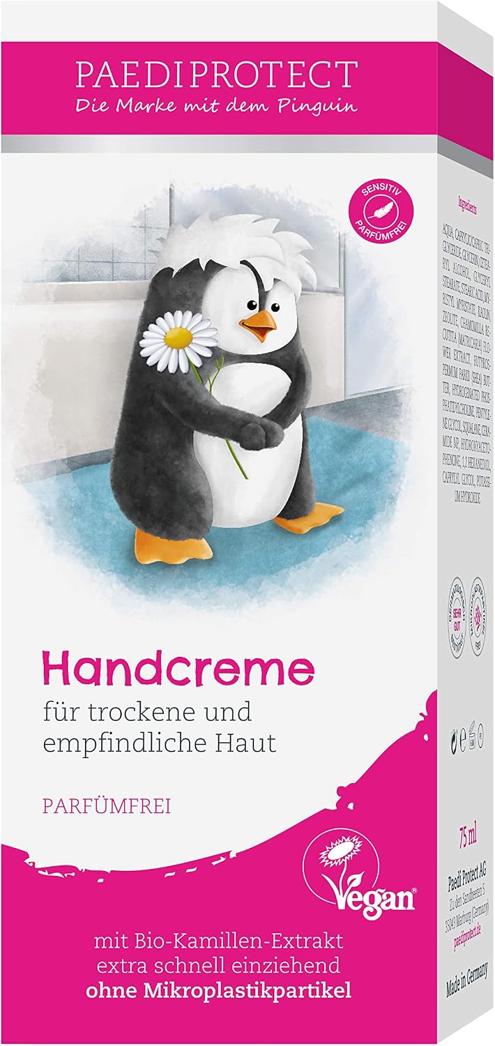 PAEDIPROTECT Hand Cream 75 ml with Organic Chamomile Extract, Hand Cream for Very Dry & Cracked Hands